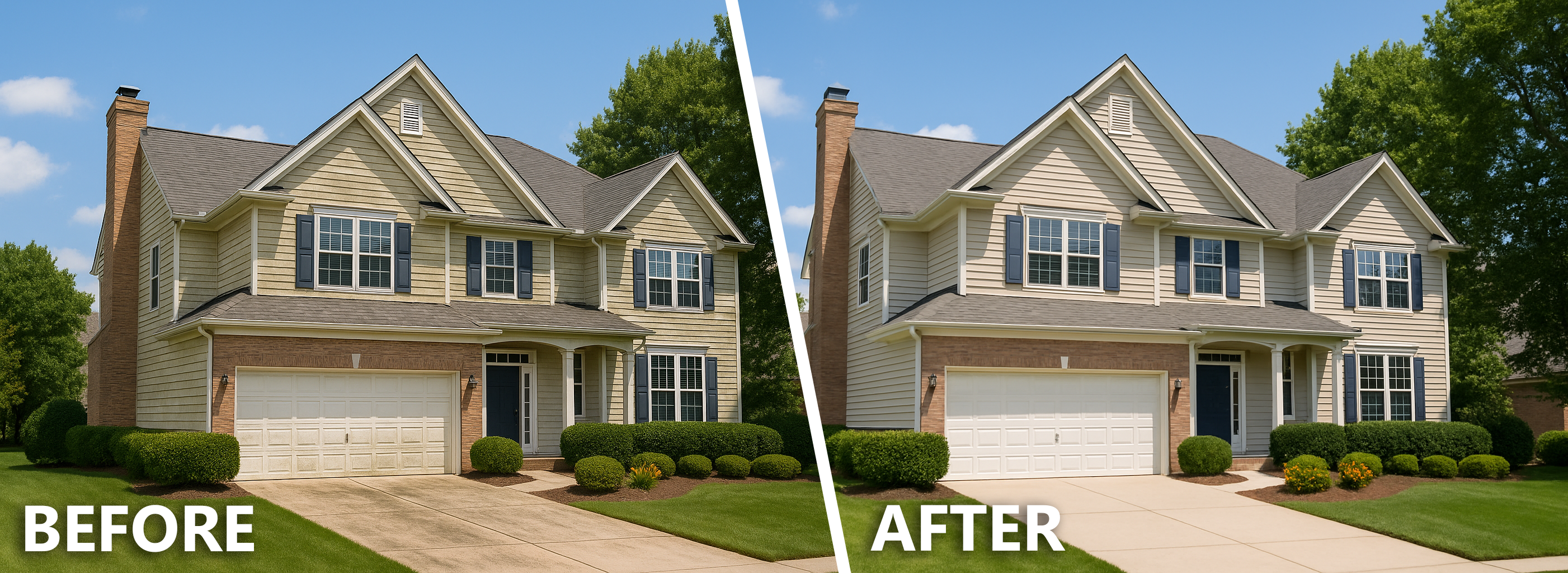 Before and After House Washing